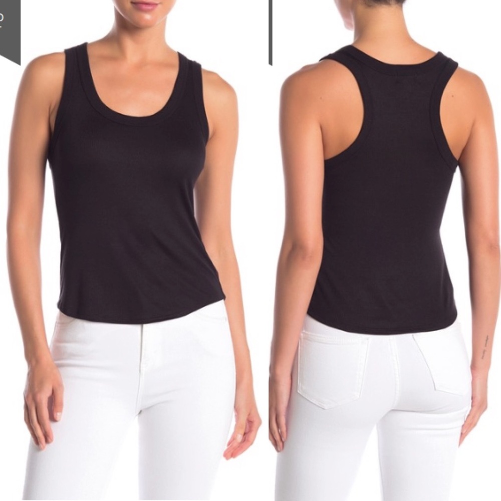 BLACK PST Ribbed Racerback Tank - Picture 3 of 3